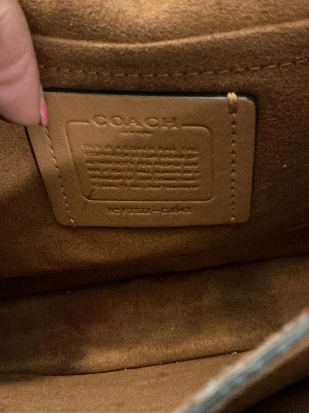 Coach KLARE Black Leather & Tan Signature Crossbody Bag